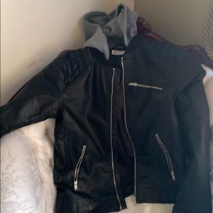 Boys moto jacket with hood size 14/16